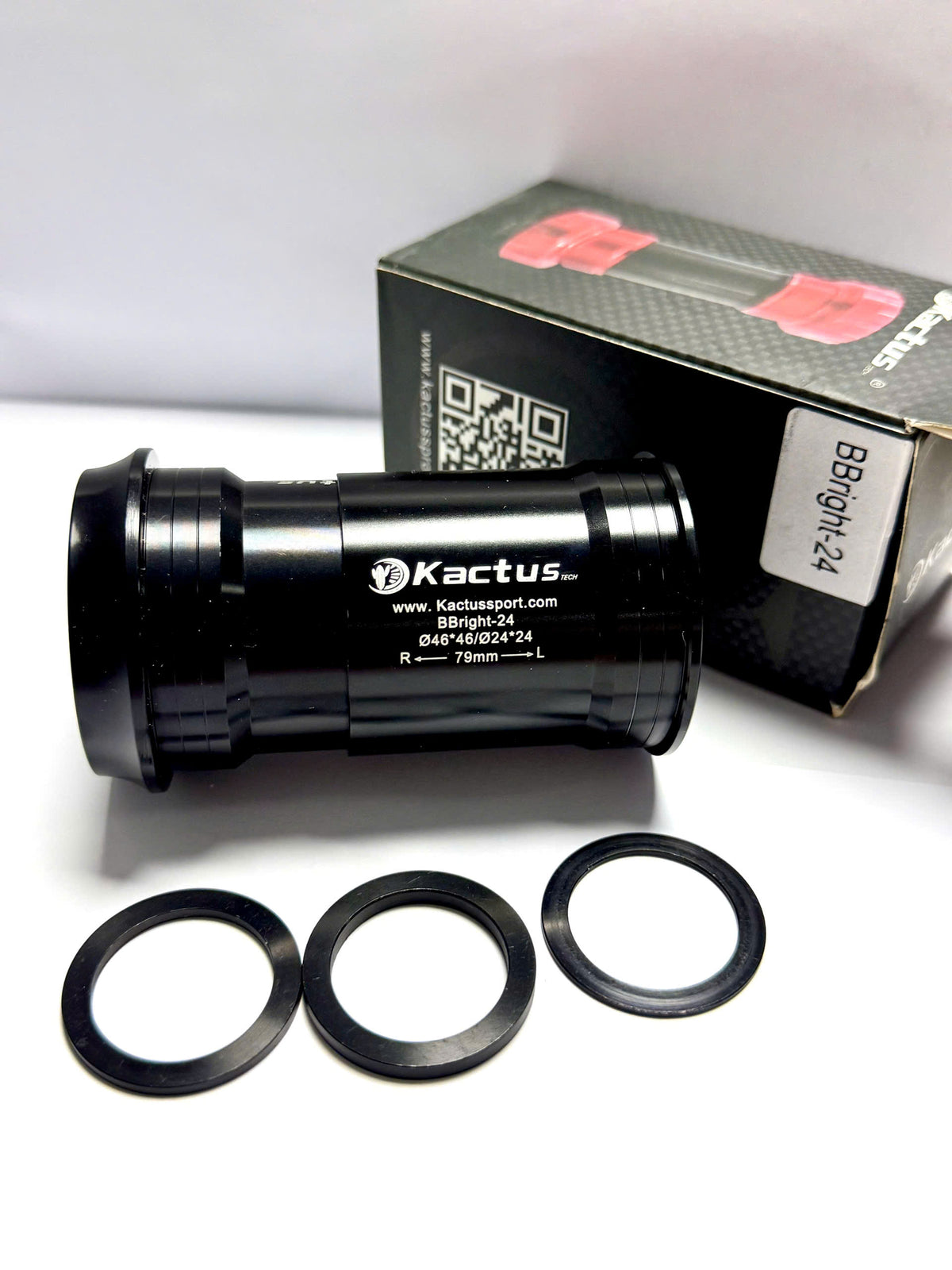 Kactus Ceramic Bottom Bracket (Press-Fit 46mm Shell, 24mm Spindle) - BB386-24 / PF30-24 / PF30-24LS / BBright-24 for Bicycle