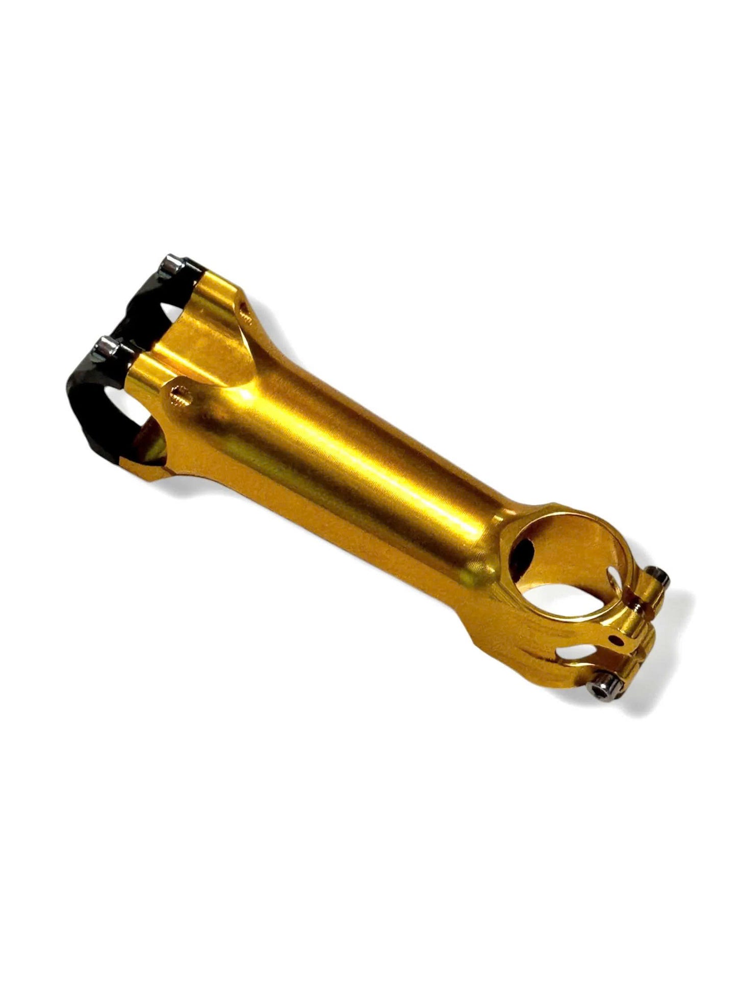 Gold and Black Lightweight CNC Aluminum Bike Stem, 31.8mm Handlebar Clamp, 100mm Length