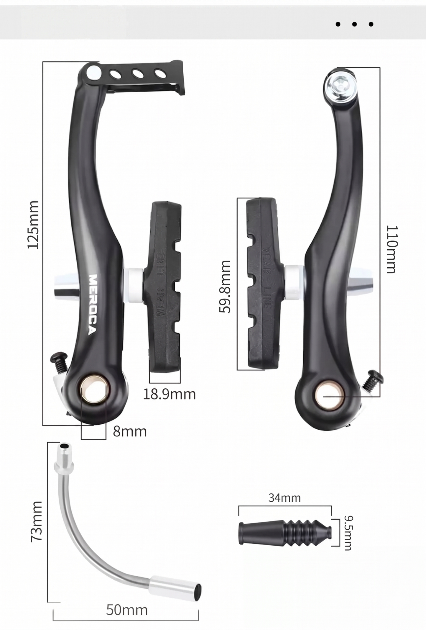 Meroca Sports Bike V-Brake Caliper Set (Premium Aluminum Alloy)