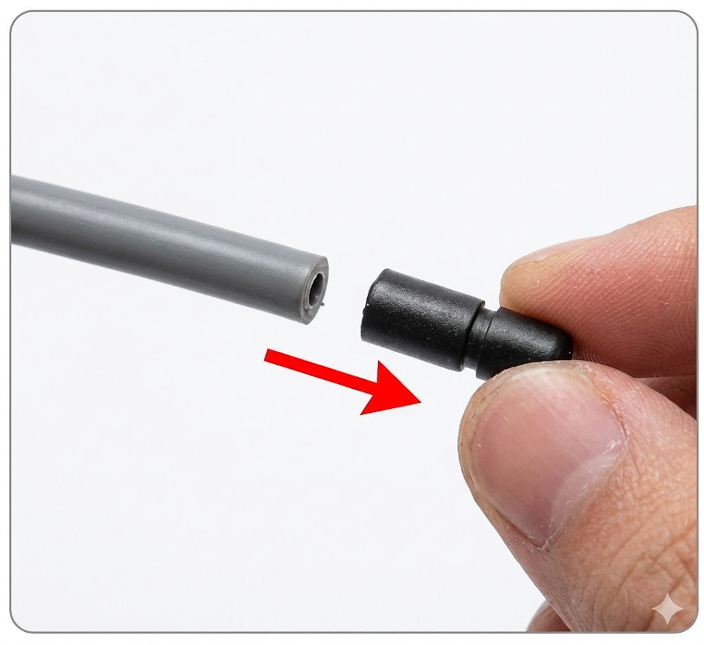 Plastic 5mm Brake and 4mm Shift Cable End Caps for Bicycles