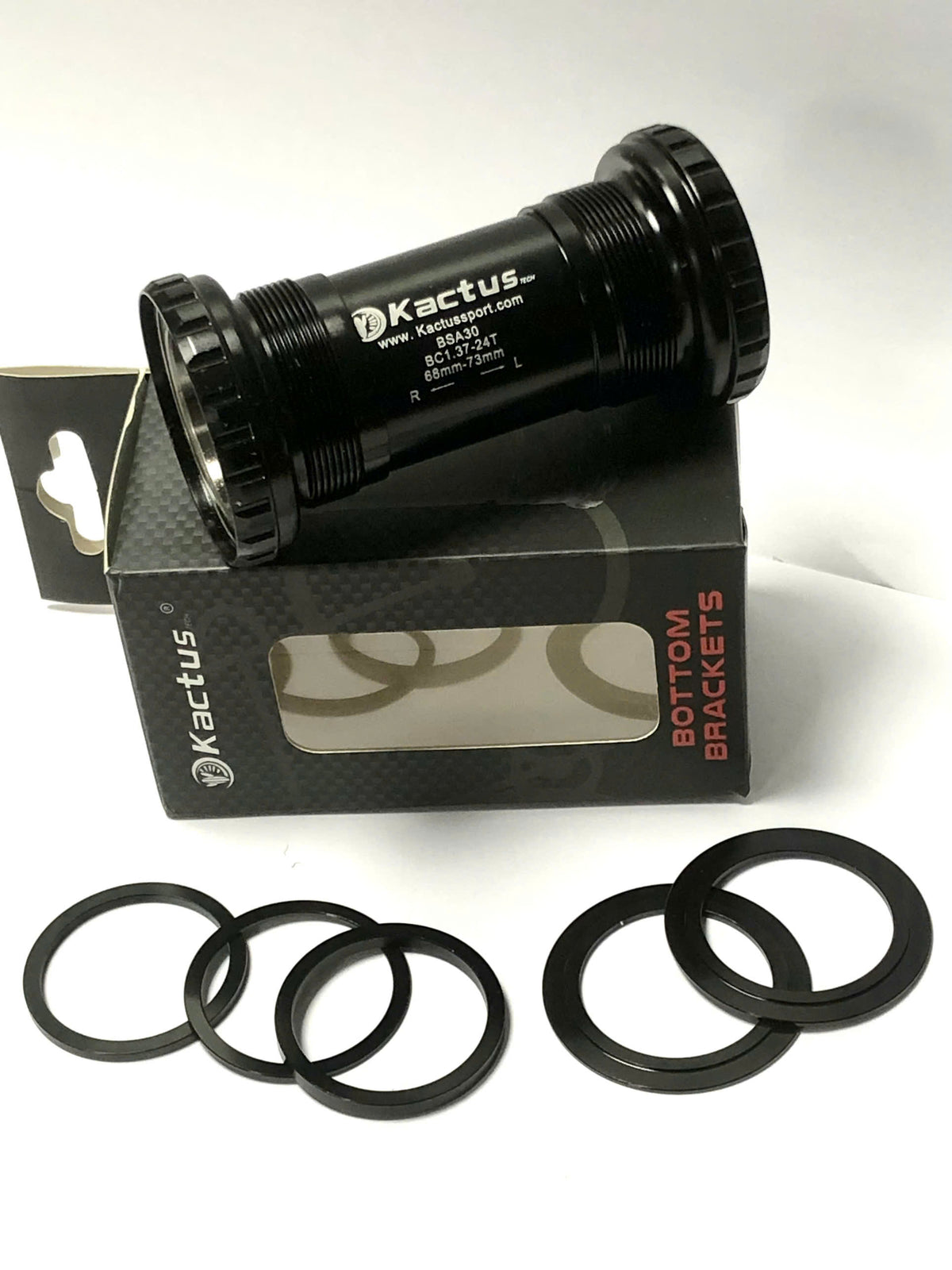 Kactus Threaded Bottom Bracket (BB) with Ceramic Bearings for 24mm (BSA24), 29mm (BSA DUB), 30mm (BSA30)