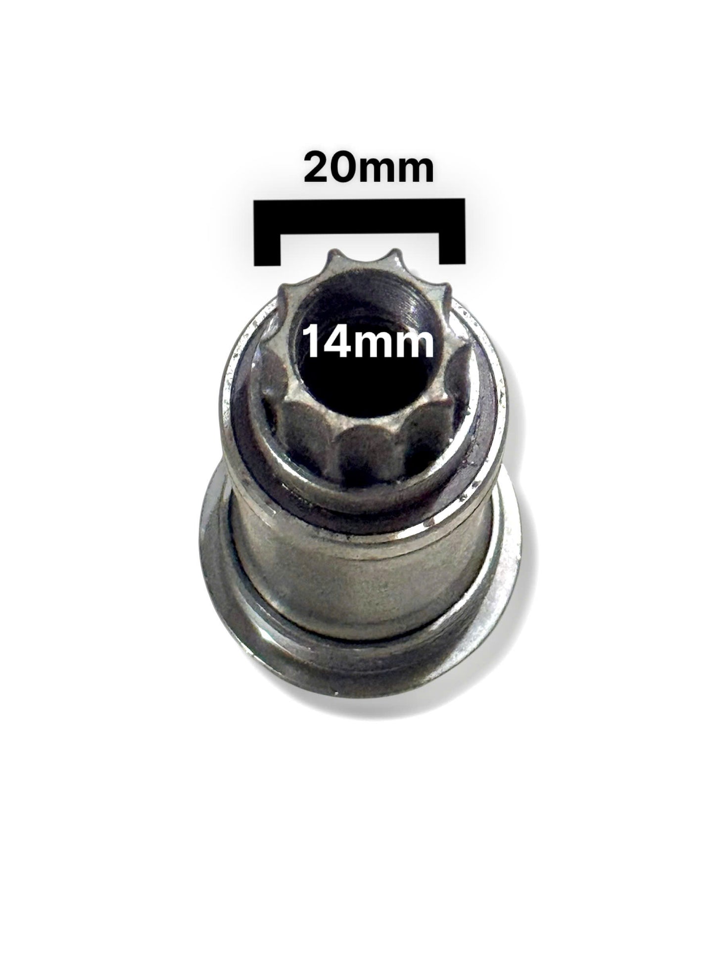 Grey Silver 10-Spline Bottom Bracket Spindle for Bicycles (NO CAP, SCREWS INCLUDED)