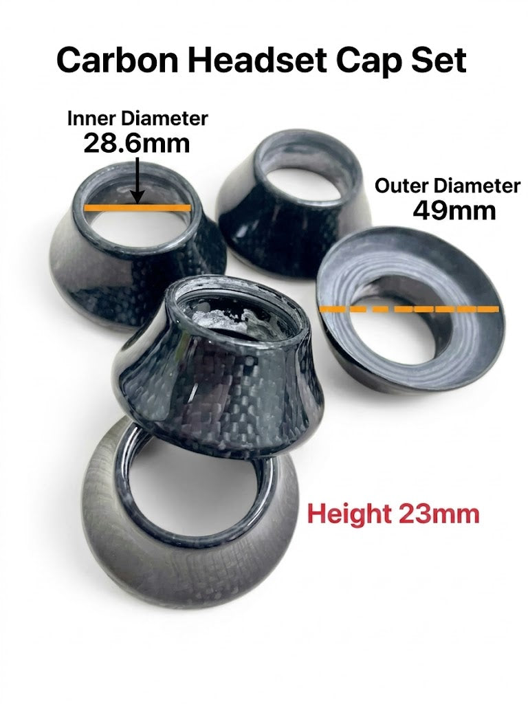 Carbon Fiber Headset Spacers/Top Caps (15mm & 23mm) for Bikes