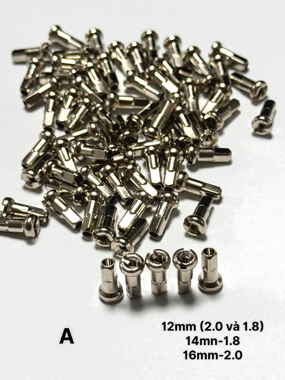 Brass Bicycle Spoke Nipples – 12mm / 14mm / 16mm (2.0mm & 1.8mm) [PLEASE CHECK VARIATIONS CAREFULLY BEFORE ORDERING]