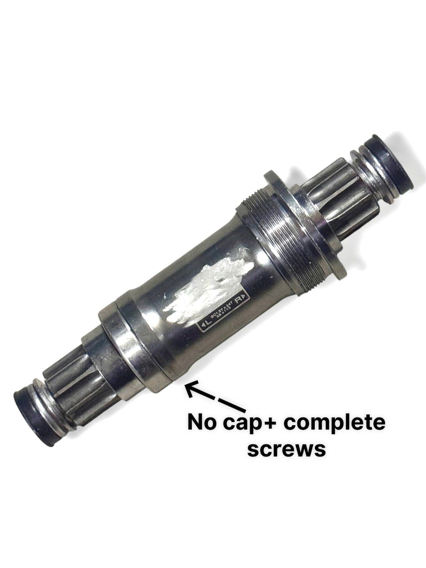 Grey Silver 10-Spline Bottom Bracket Spindle for Bicycles (NO CAP, SCREWS INCLUDED)