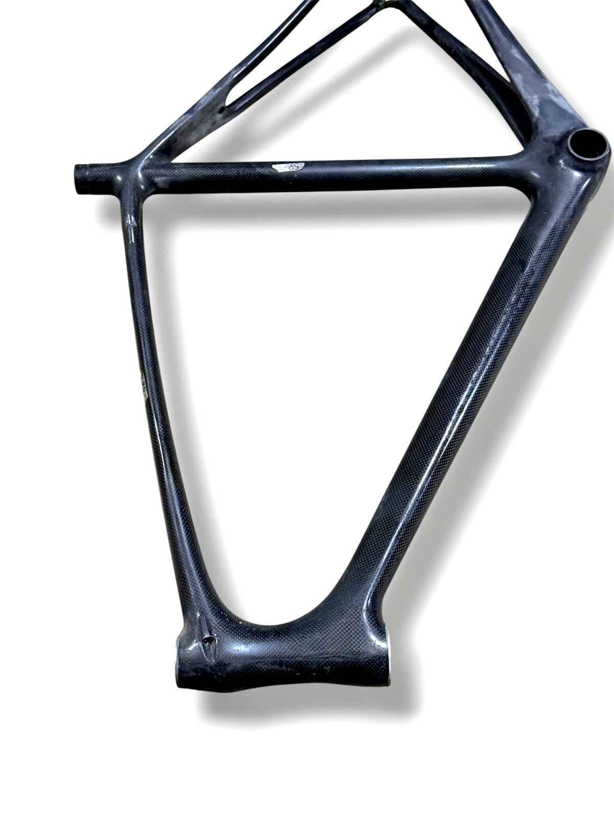 Raw carbon road bike frame 700c (Height 58cm, Length 56cm) -Style 10 (FORK NOT INCLUDED)