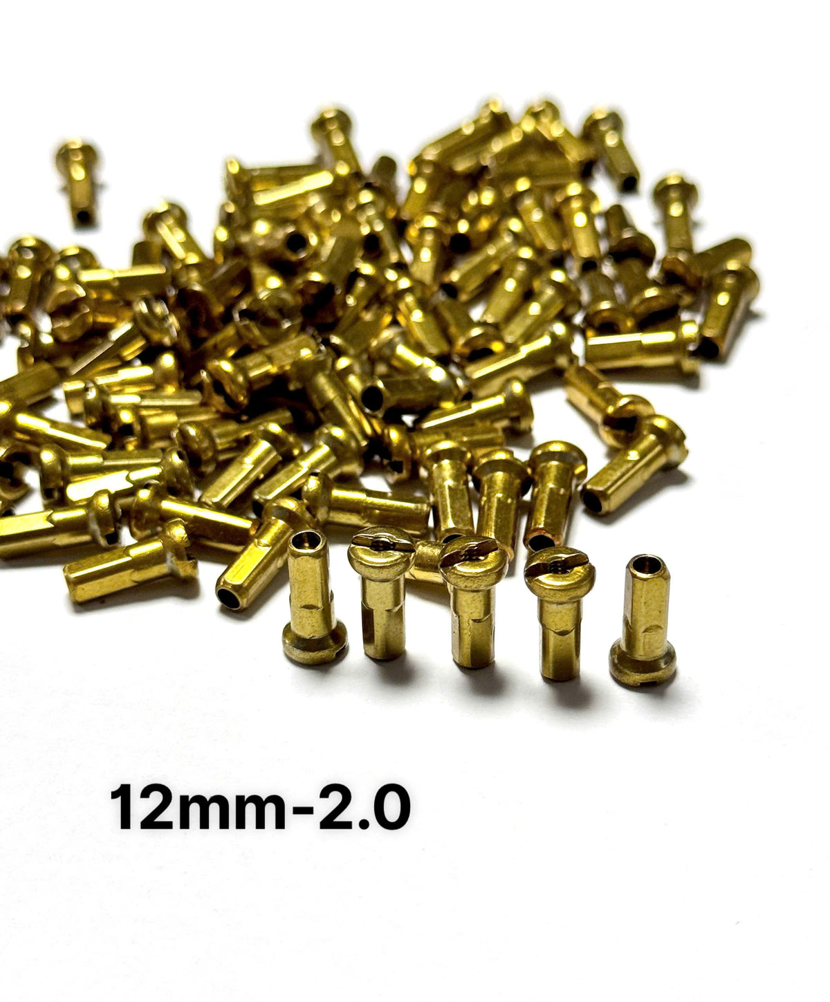 Brass Bicycle Spoke Nipples – 12mm / 14mm / 16mm (2.0mm & 1.8mm) [PLEASE CHECK VARIATIONS CAREFULLY BEFORE ORDERING]