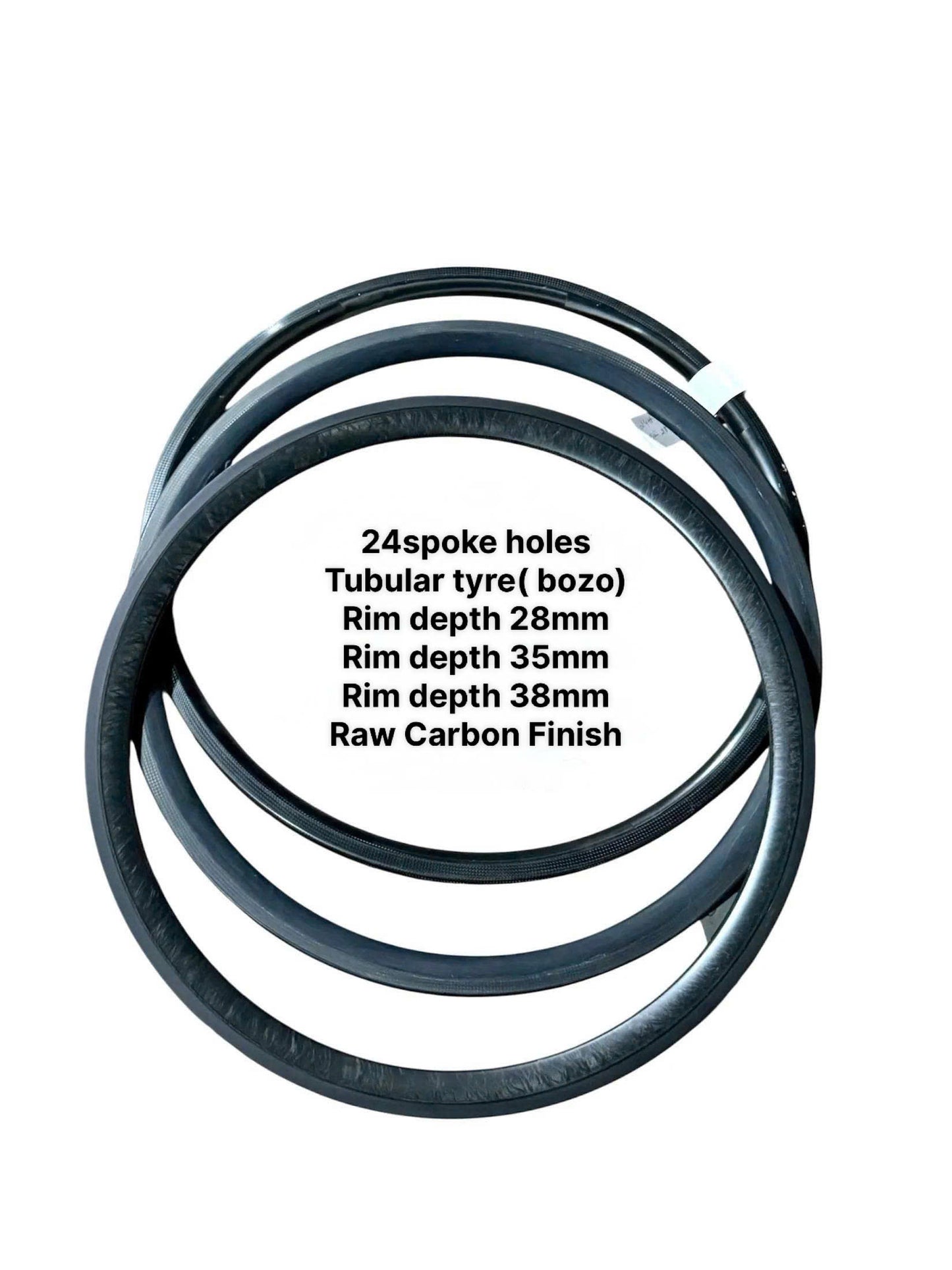 700c Blank Carbon Rim, Rim Brake, 24H, 28mm/35mm/38mm Depth, Tubular (Not Clincher)