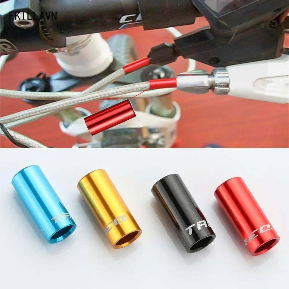 Trlreq Aluminum 5mm Brake and 4mm Derailleur Cable End Caps for Bicycles (Random Mixed Colors)