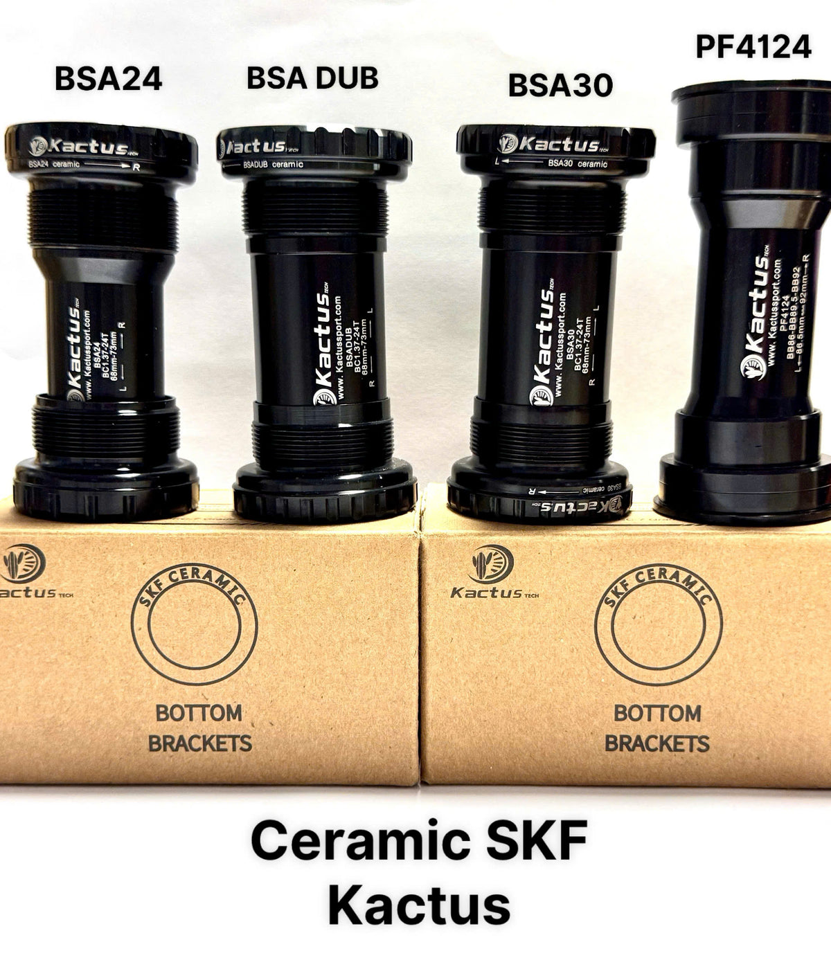 KACTUS Bicycle Bottom Bracket with SKF Ceramic Bearings (BSA24 / BSA DUB / BSA30 / PF4124)