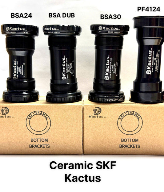KACTUS Bicycle Bottom Bracket with SKF Ceramic Bearings (BSA24 / BSA DUB / BSA30 / PF4124)