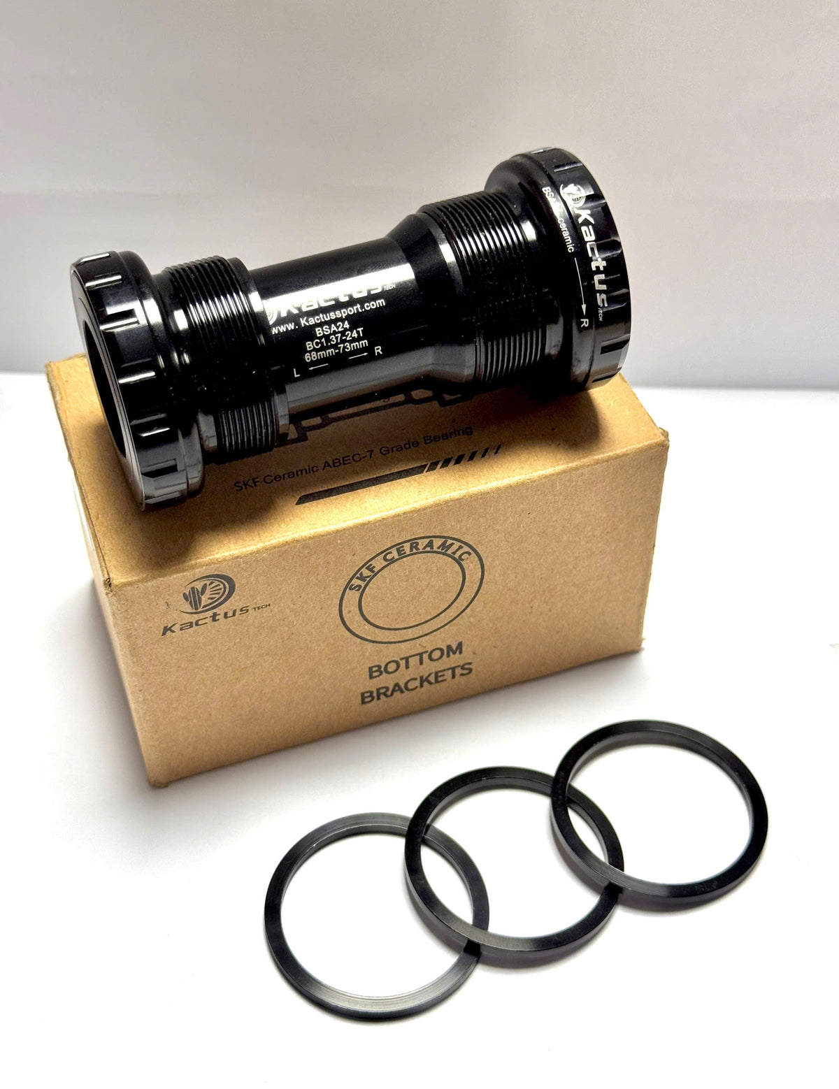 KACTUS Bicycle Bottom Bracket with SKF Ceramic Bearings (BSA24 / BSA DUB / BSA30 / PF4124)