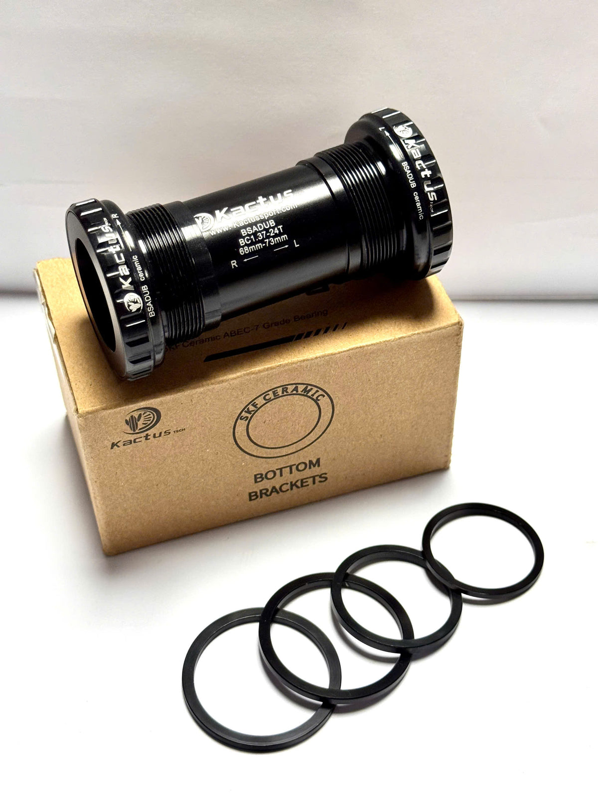 KACTUS Bicycle Bottom Bracket with SKF Ceramic Bearings (BSA24 / BSA DUB / BSA30 / PF4124)
