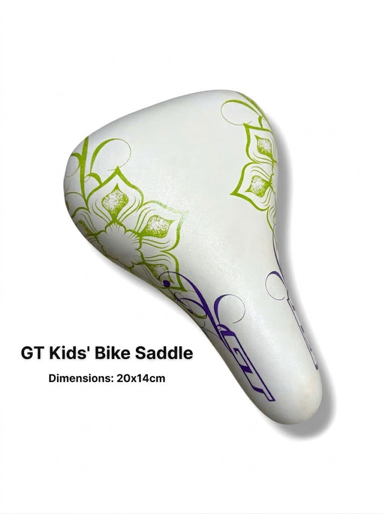 GT Kids Bike Saddle (20x14cm) – Soft, Sturdy & Eye-Catching Floral Pattern