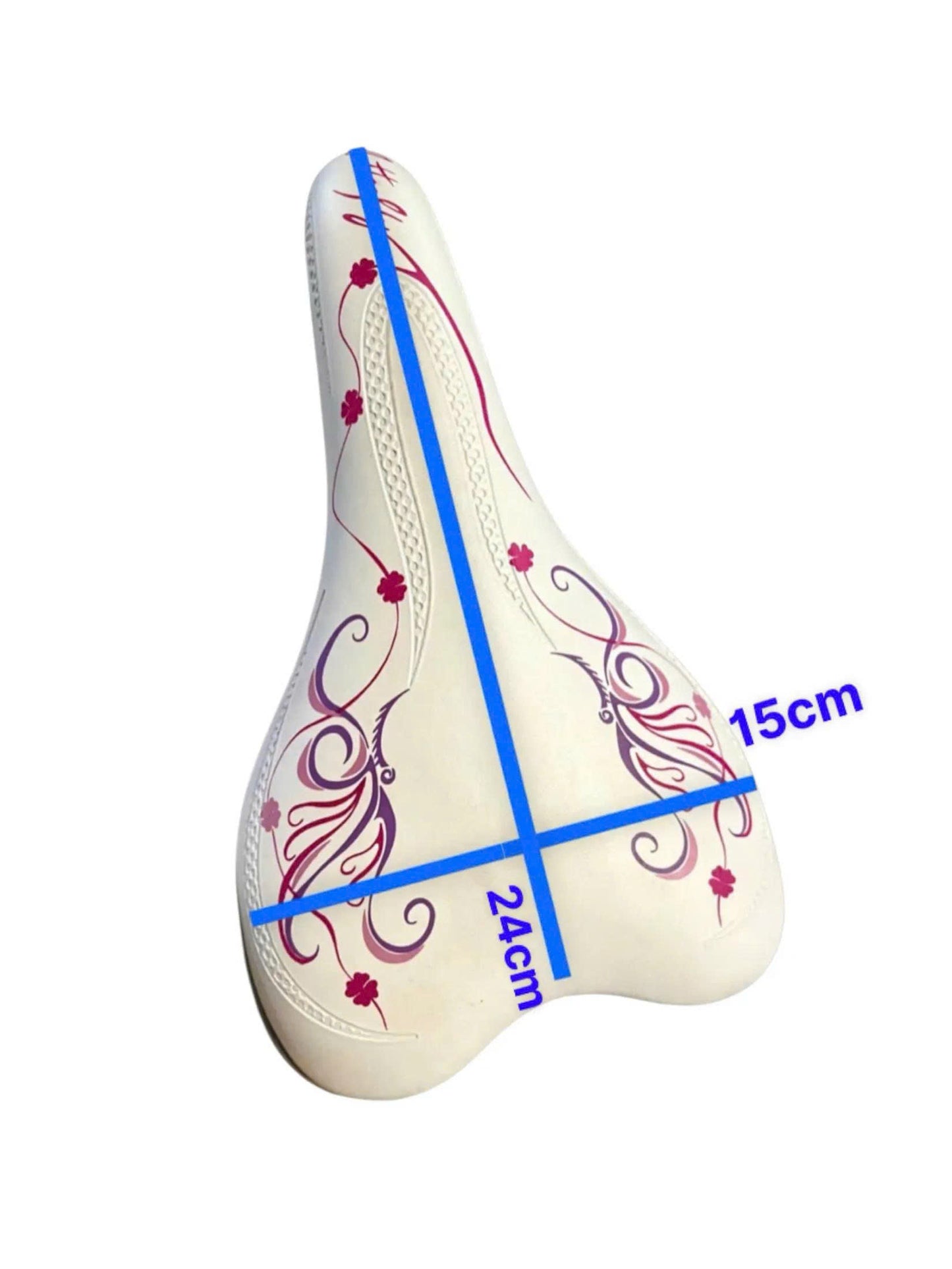 Lutterlly white bicycle saddle with purple trim