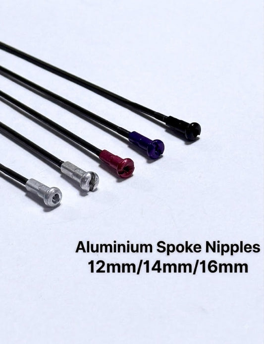 Aluminum spoke nipples for 2.0mm and 1.8mm spokes (12-14-16mm)