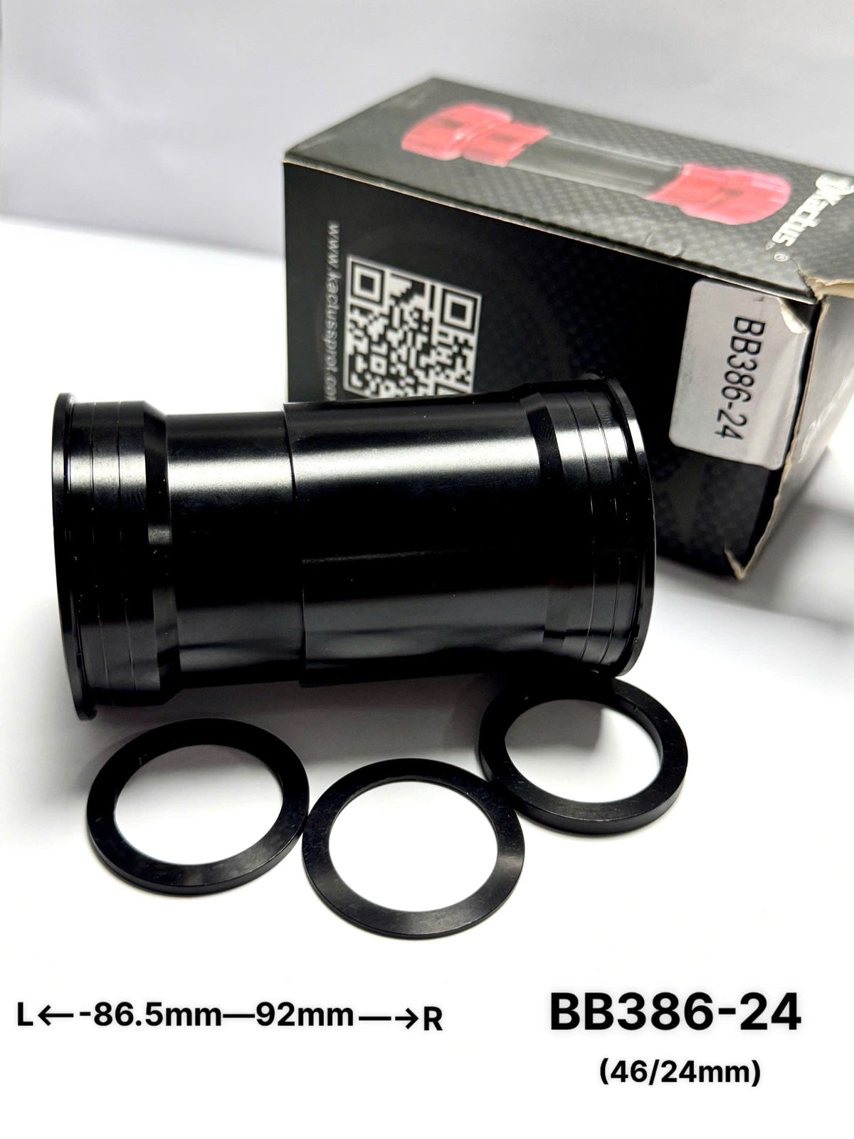 Kactus Ceramic Bottom Bracket (Press-Fit 46mm Shell, 24mm Spindle) - BB386-24 / PF30-24 / PF30-24LS / BBright-24 for Bicycle