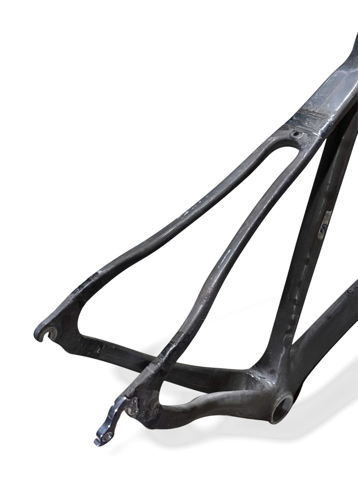 Raw Carbon Road Bike Frame 700C (56cm ST x 56cm TT) - Type 14 (Fork Not Included) - Please Read Description Carefully