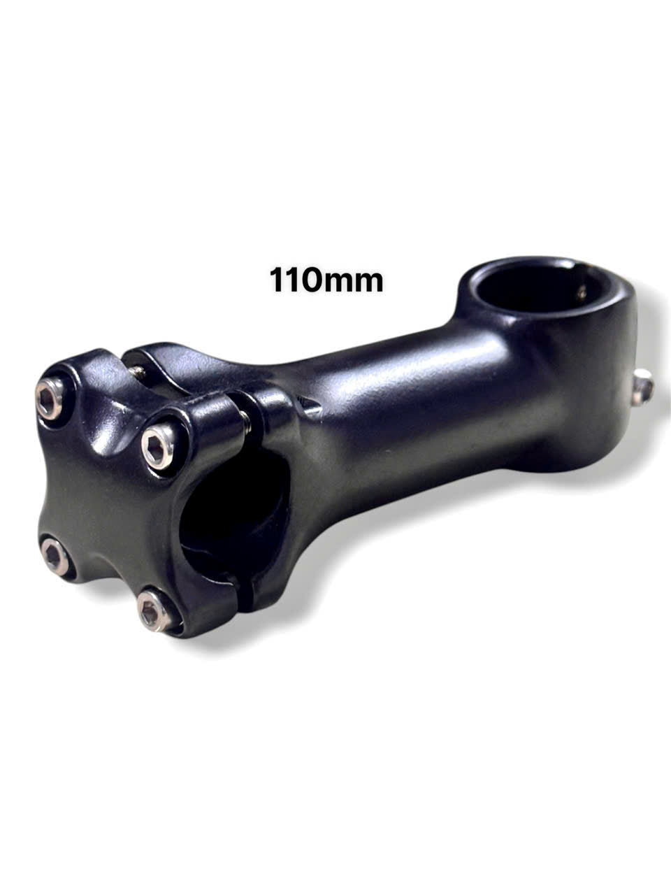Unbranded Aluminum Bicycle Stem, 25.4mm Clamp, Full Black (90/105/110mm)