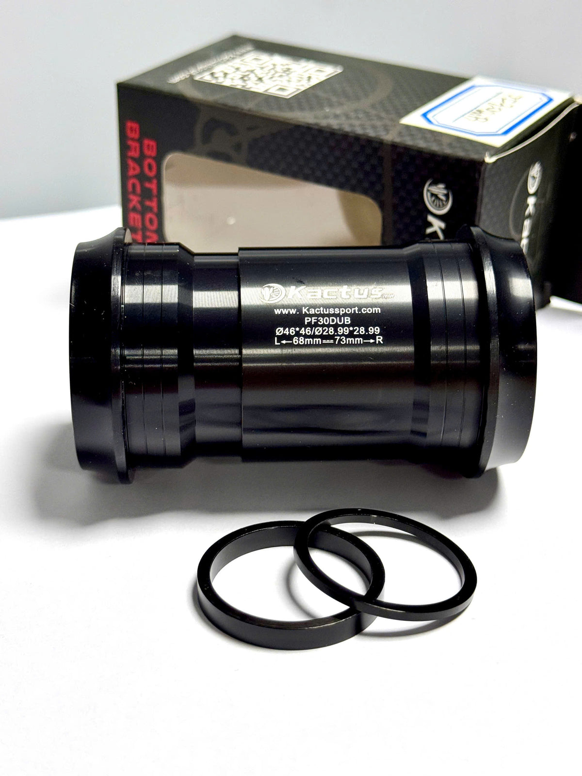 Kactus Ceramic Bottom Bracket (BB)-PF30 DUB / BB386 DUB (Shell OD 46mm, Spindle 29mm) for Bicycles