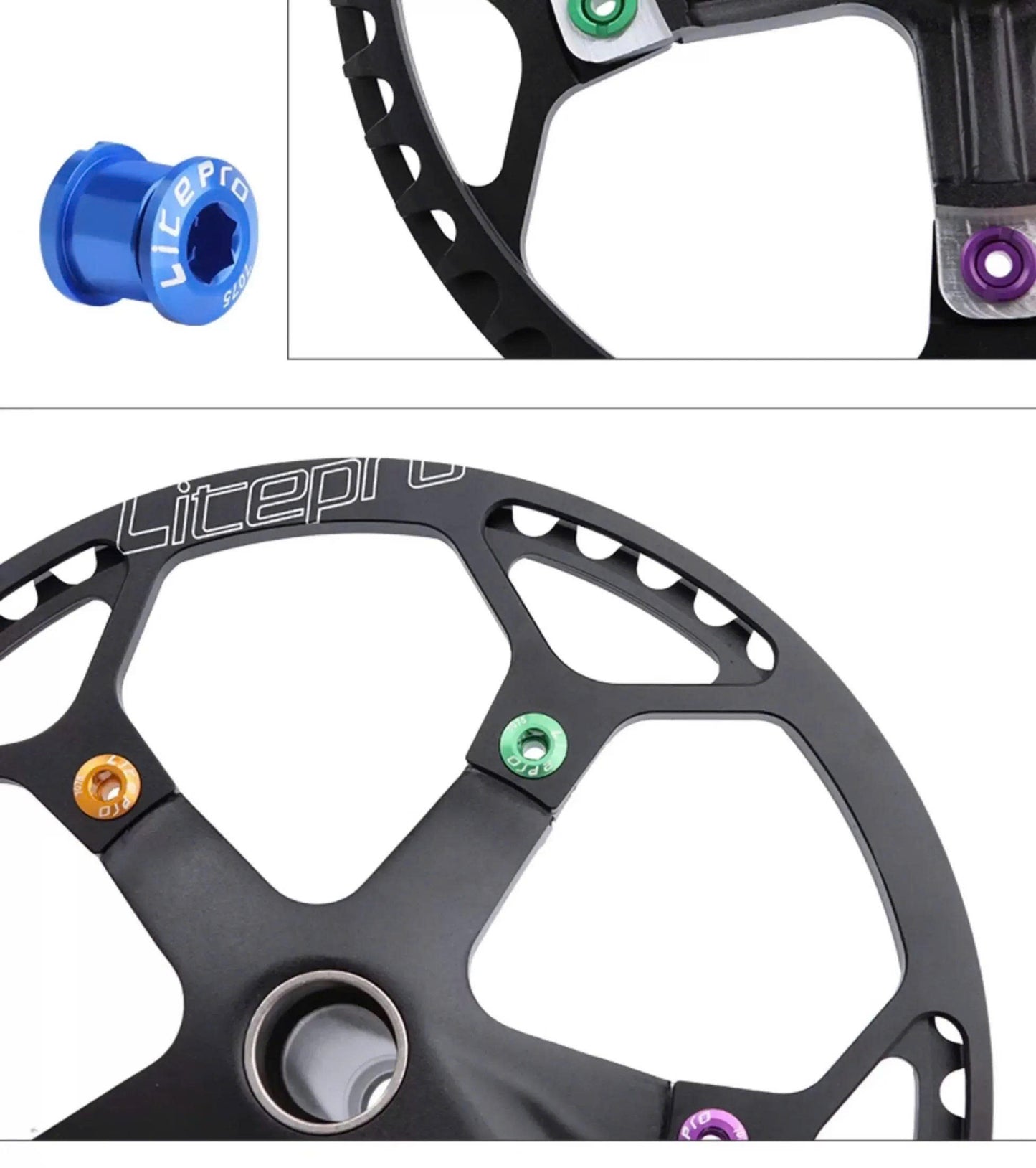 Litepro CNC 7075 Aluminum Chainring Bolts for 1x and 2x bicycle drivetrains