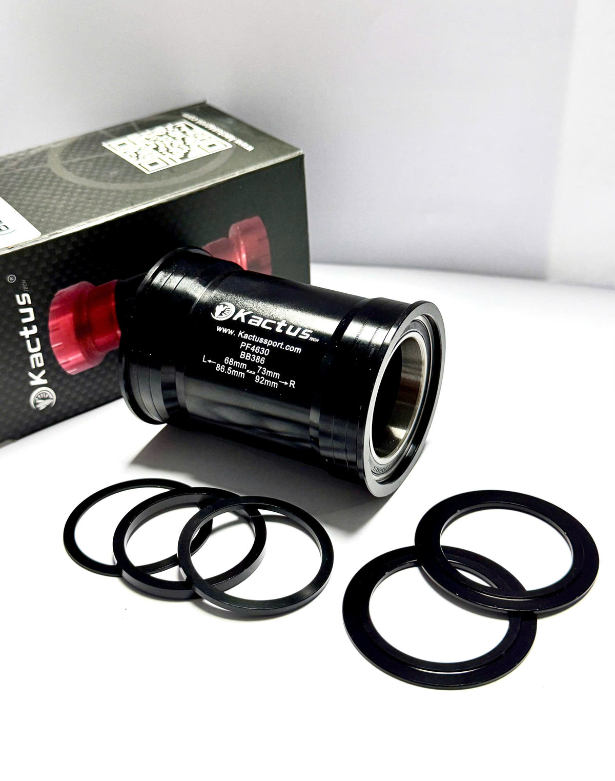 BB386(PF4630) KACTUSKactus Ceramic Bottom Bracket (BB) - Press Fit External 46mm Shell, 30mm Spindle - BB386/PF30 (4630) for Bicycles