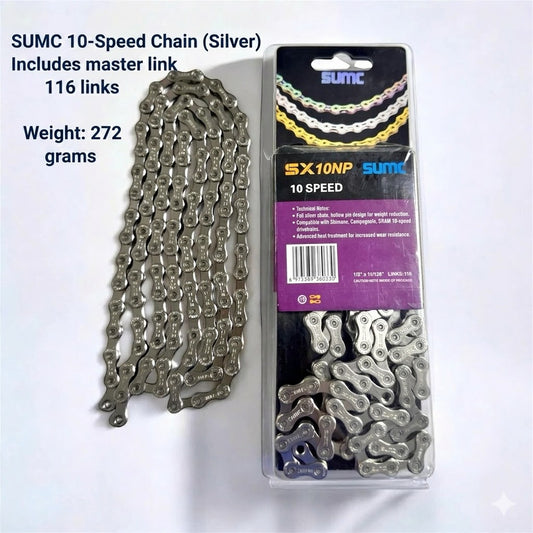 SUMC 10-speed and 11-speed bicycle chains 116 links with chain lock