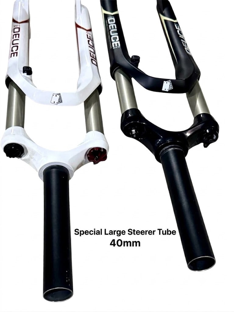 26-inch RST Deuce Oil & Air Suspension Fork, Disc Brake compatible (SPECIAL STEERER TUBE: Top 38mm / Bottom 40mm – Non-standard size)