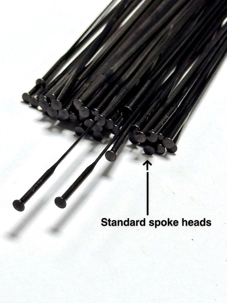 Vittoria Black Steel Straight-Pull Bladed Spokes (2mm) with Brass Nipples