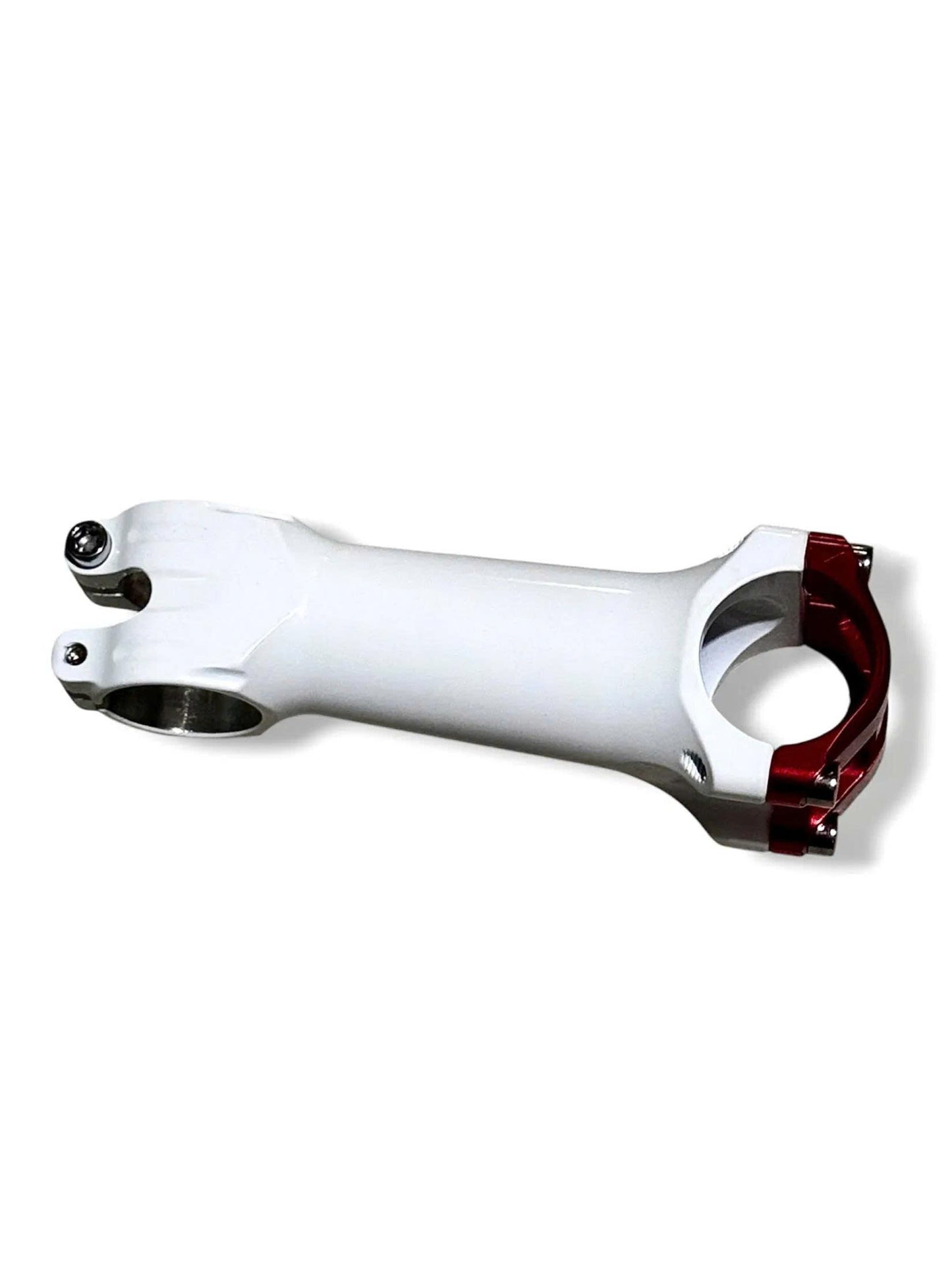 CNC Ultra-light Aluminum Bicycle Stem (31.8x110mm, Silver with Red/Black Cap)