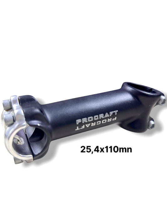 Procraft Black and Silver Aluminum Bike Stem - 25.4 x 110mm