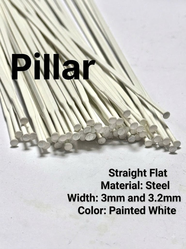 Pillar Straight Pull Bladed Steel Bicycle Spokes with Brass Nipples