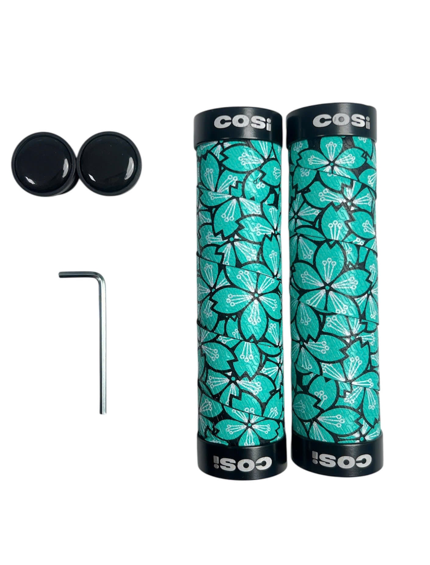 Cosi - black rubber handle with flowers