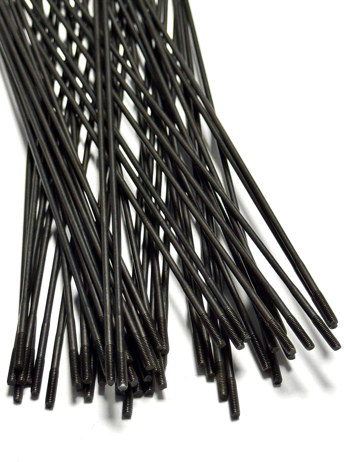 Vittoria straight-pull round double-butted steel bicycle spokes, black, with brass nipples included