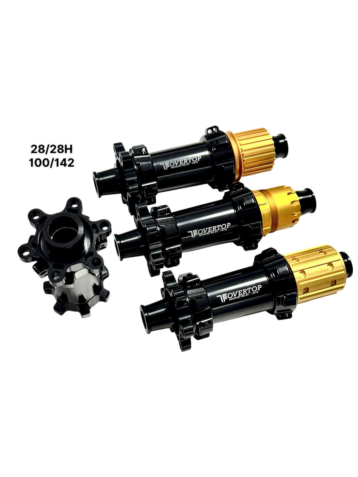 Overtop Bicycle Hub 28/28H, 12x100mm- 12x142mm,  6 Bolt (Glossy black)