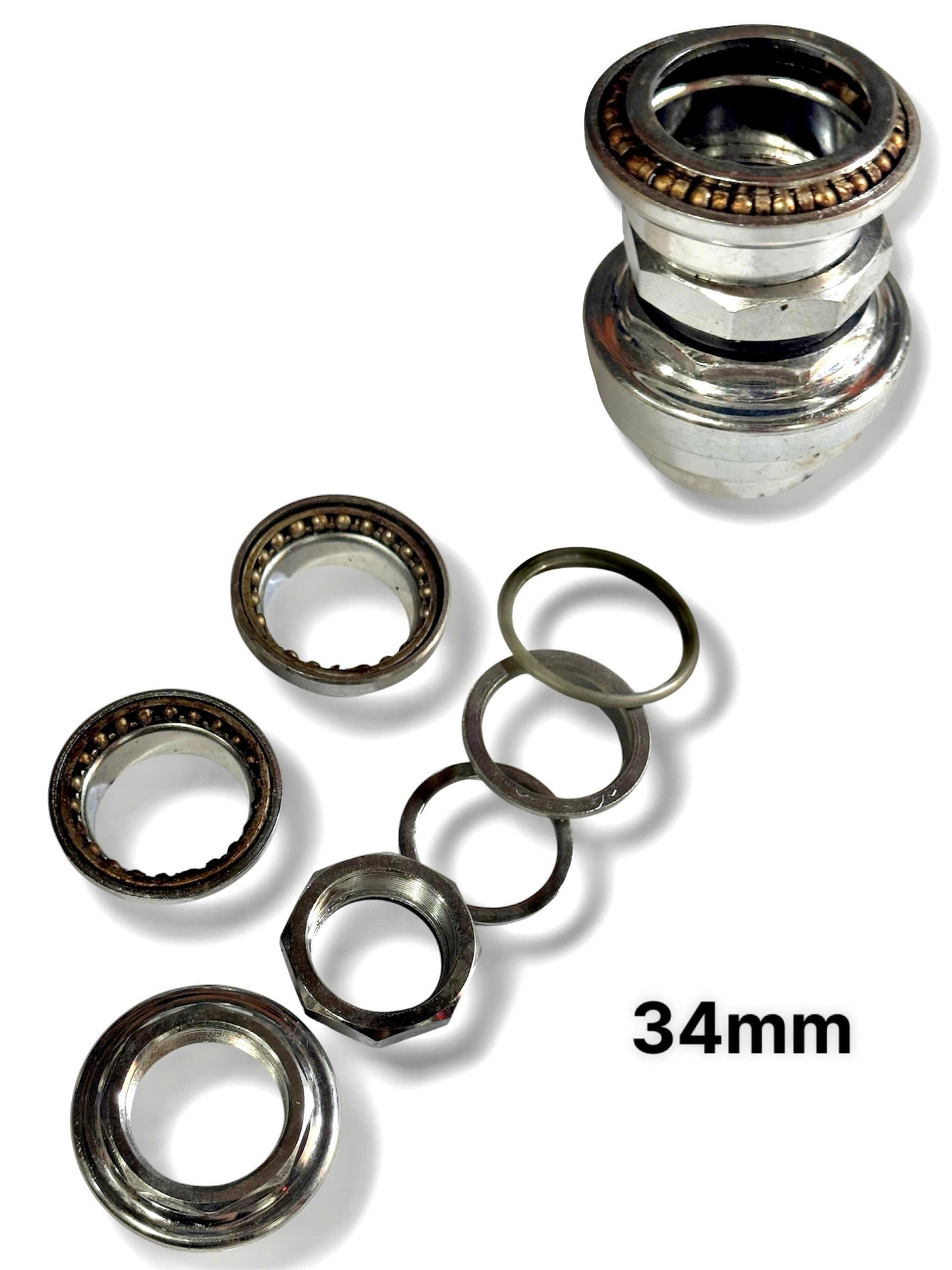 34mm Threaded Headset (Silver & Black) for Bicycles