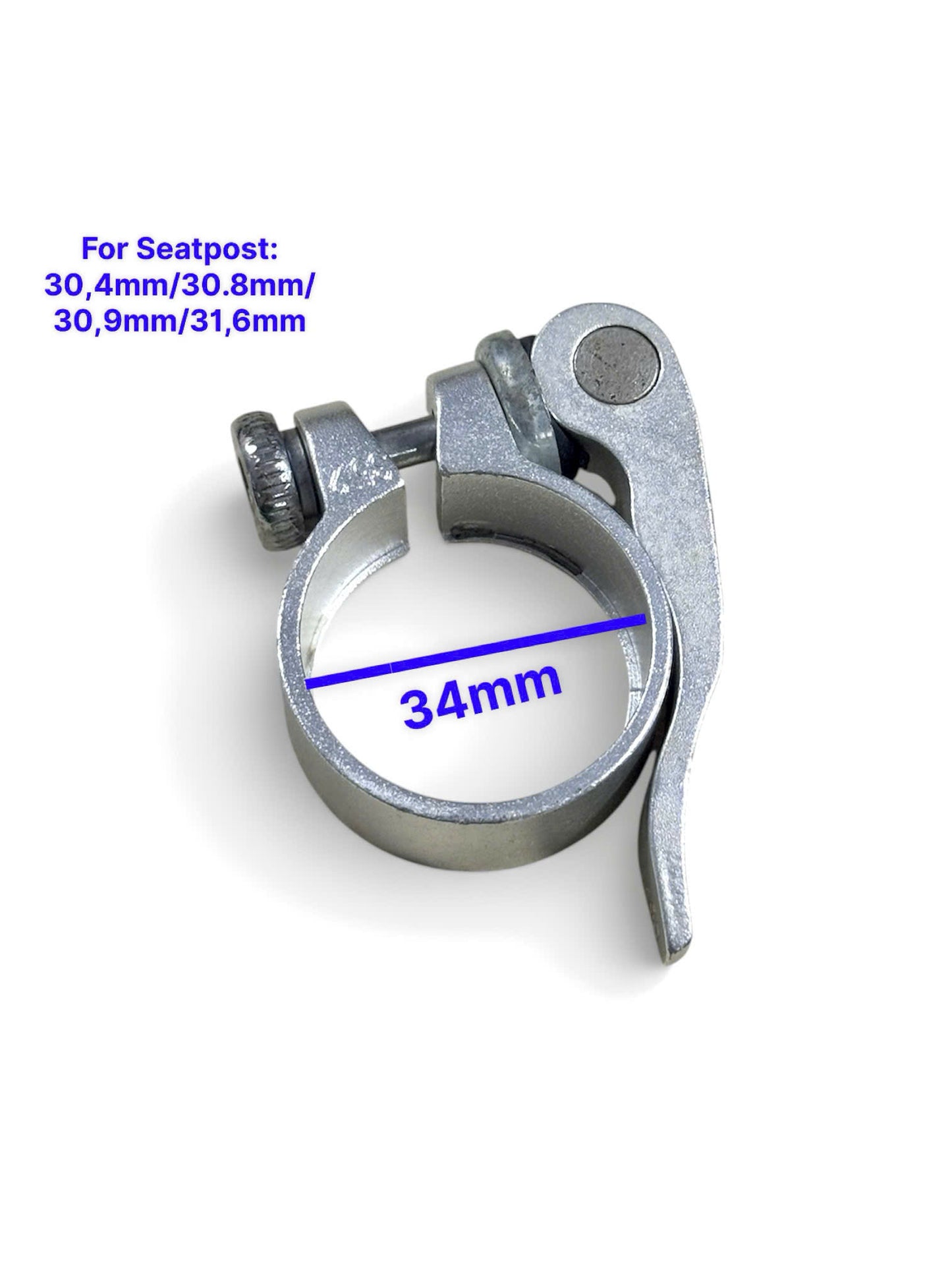 Aluminum seatpost clamp with QR code snap-on for bicycles, high quality.