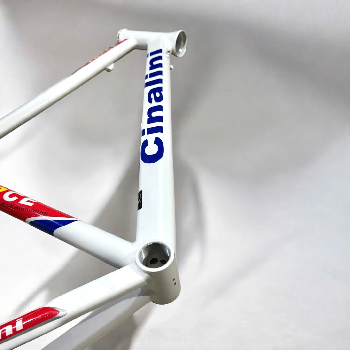 Cinalini Aluminum Bicycle Frame - Tricolor (Blue/White/Red) with Metallic Finish, Premium 7046 Aluminum alloy