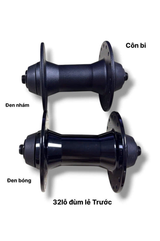 Front hub ONLY, 32 holes, J-bend spoke, loose ball bearing, gloss black and matte black, rim brake (Thru-axle/Skewer NOT included, NOT a pair) for bicycles