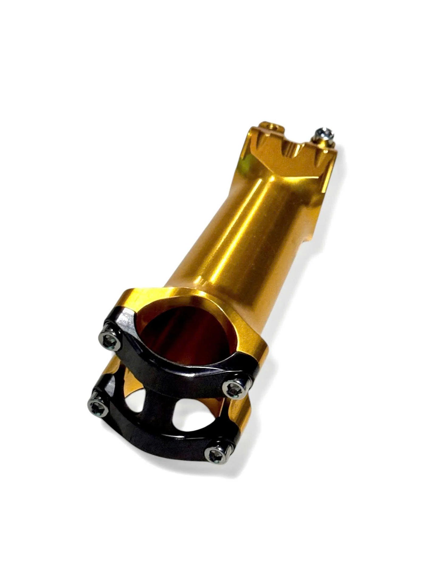 Gold and Black Lightweight CNC Aluminum Bike Stem, 31.8mm Handlebar Clamp, 100mm Length