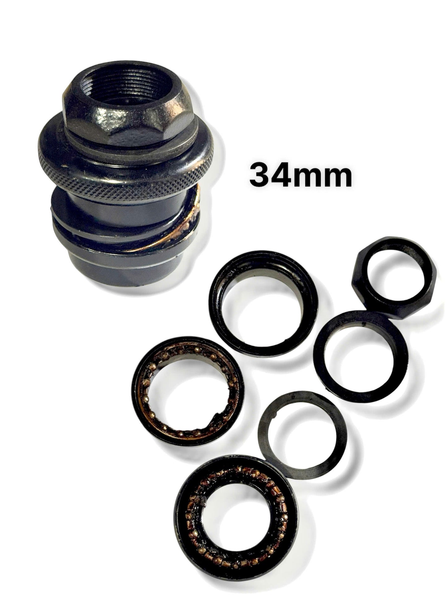 34mm Threaded Headset (Silver & Black) for Bicycles