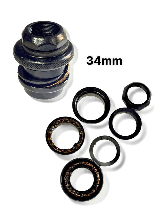 34mm Threaded Headset (Silver & Black) for Bicycles