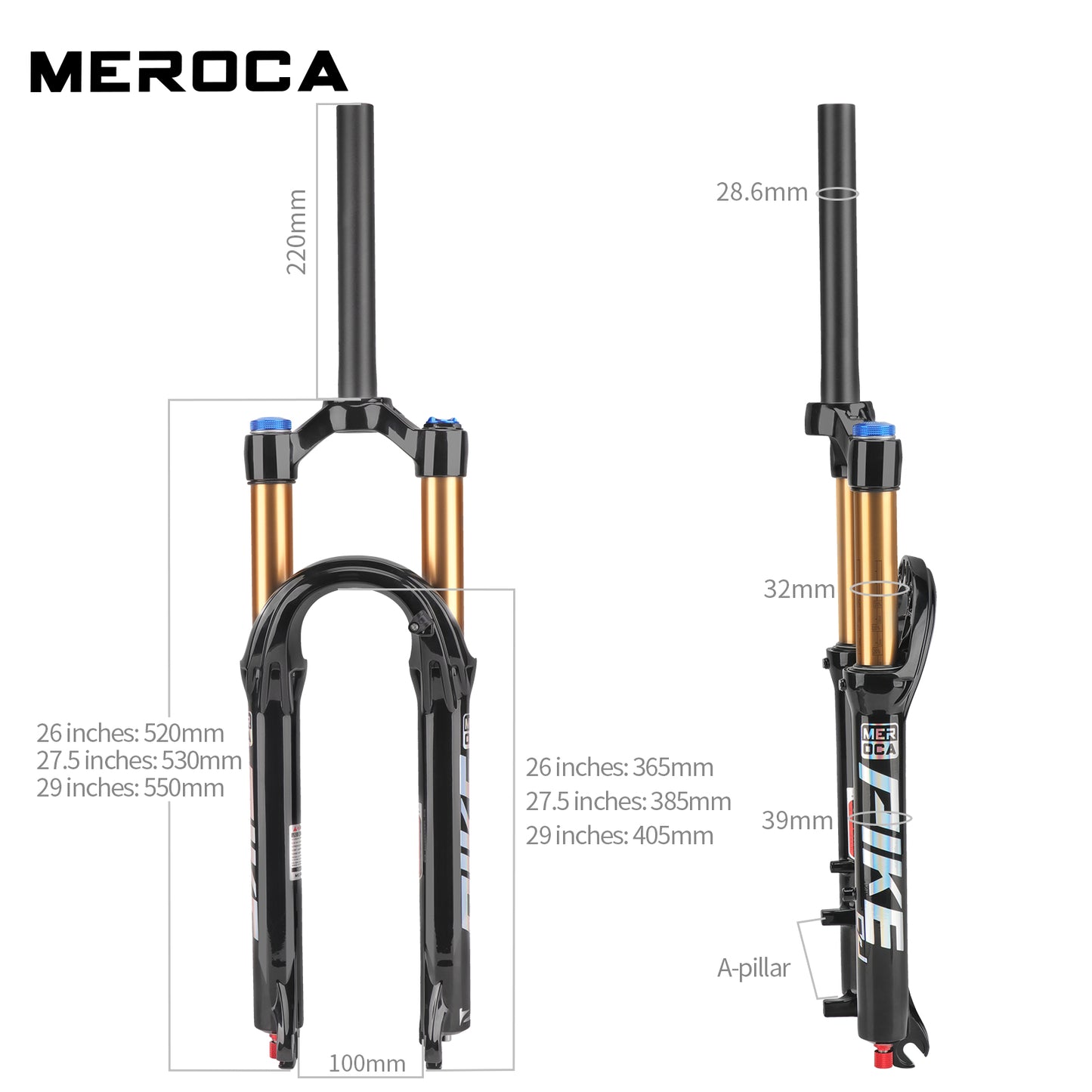MEROCA straight neck air fork