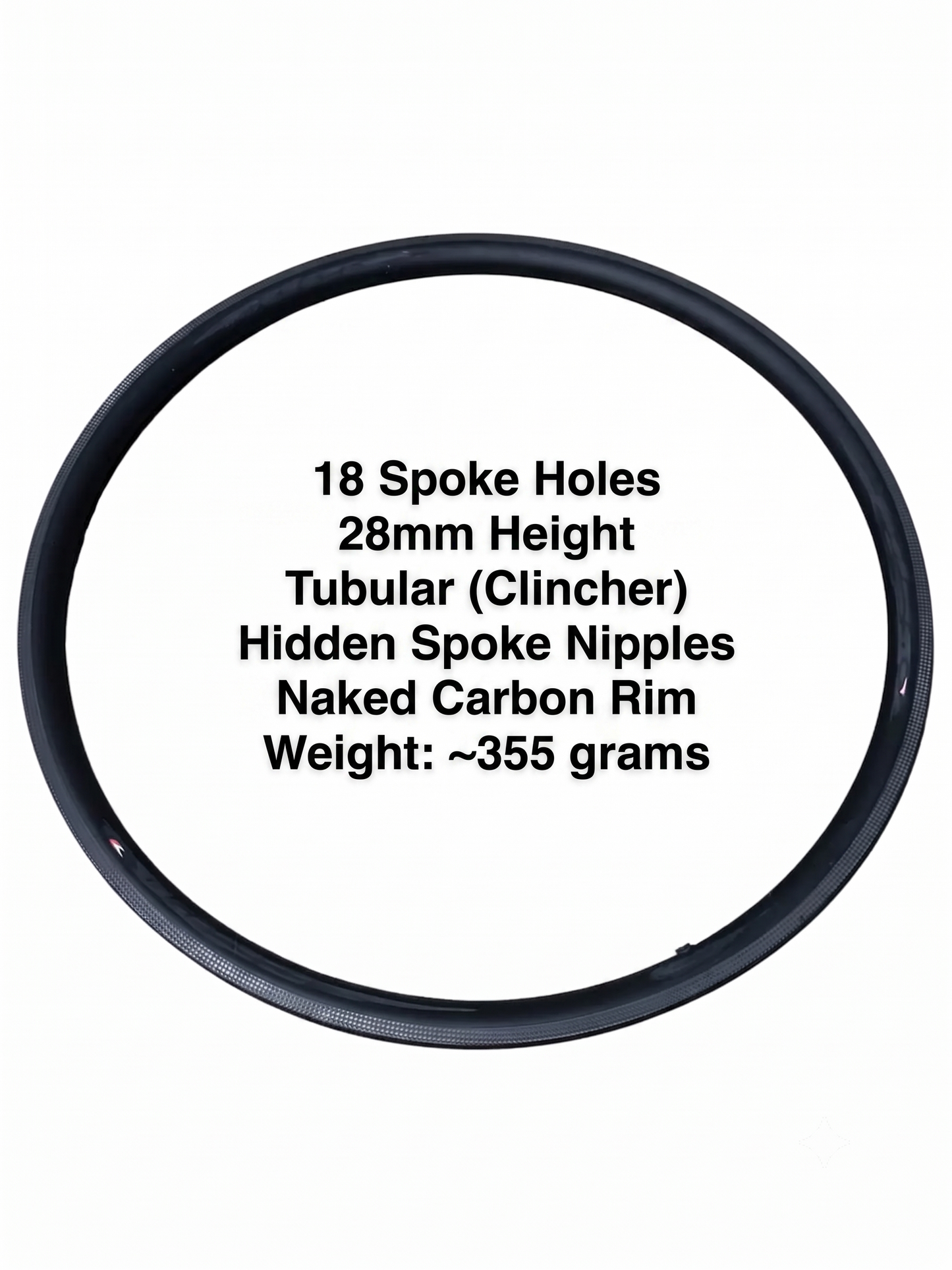 700C raw carbon rim, rim brake, 18H, internal nipples, tubular