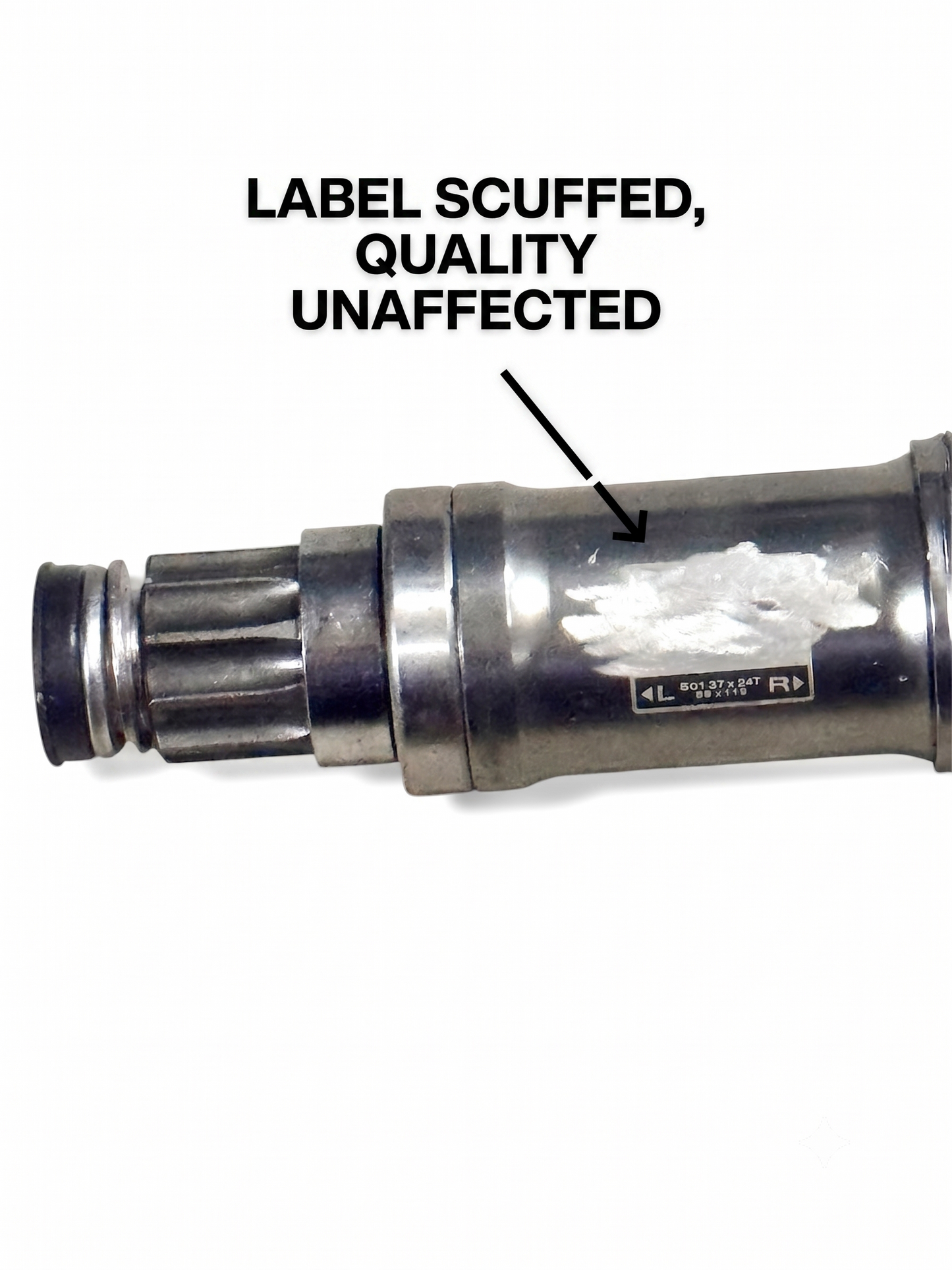 Grey Silver 10-Spline Bottom Bracket Spindle for Bicycles (NO CAP, SCREWS INCLUDED)