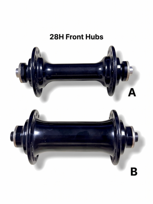 Front Single Hub, 28 Holes, J-Bend, Rim Brake, Sealed Bearing (PAIRS NOT AVAILABLE - SKEWER NOT INCLUDED)