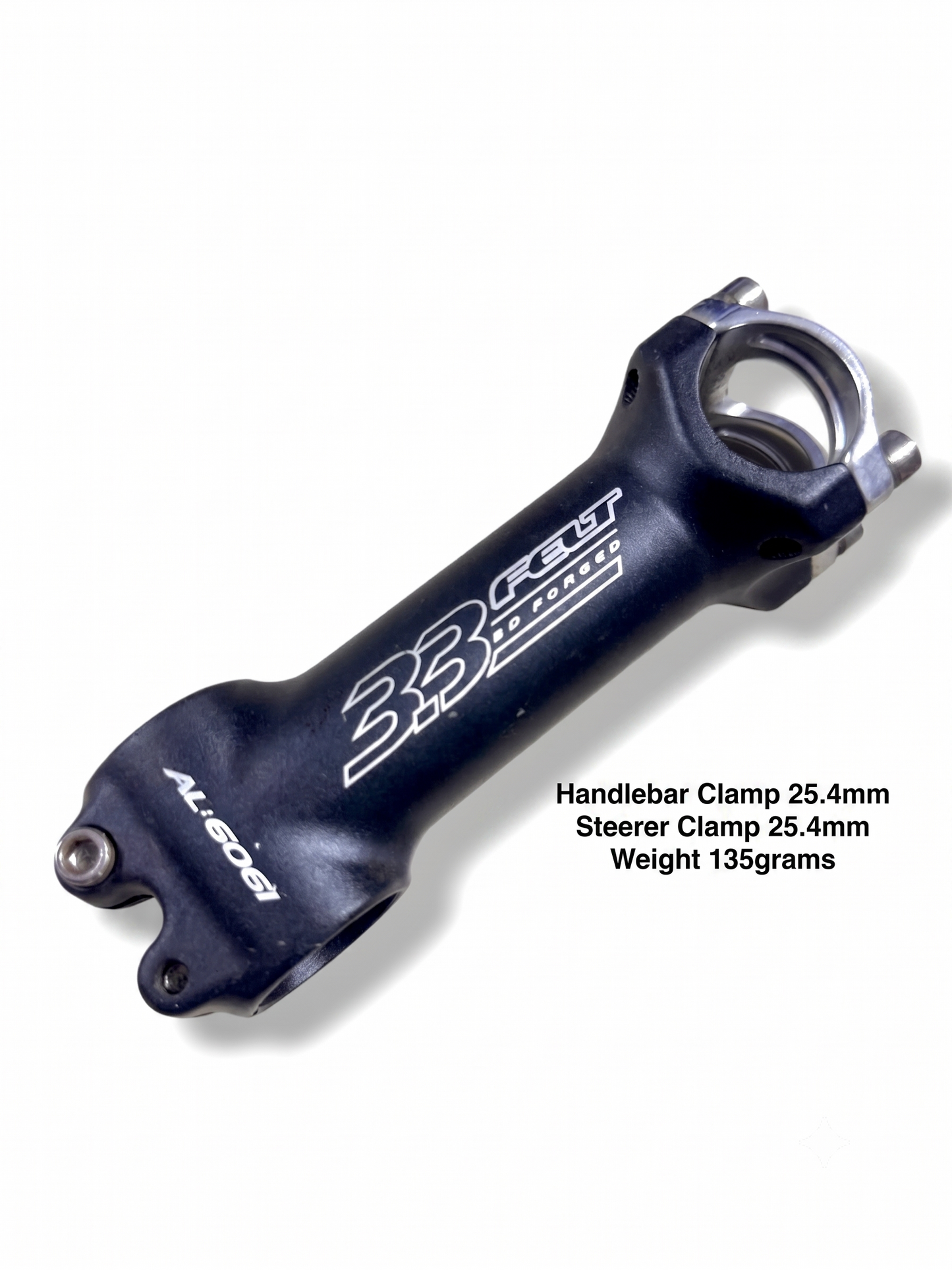Felt 3.3 Aluminum 6061 Bicycle Stem (Special Specs: 25.4mm Steerer Tube & 25.4mm Handlebar Clamp)