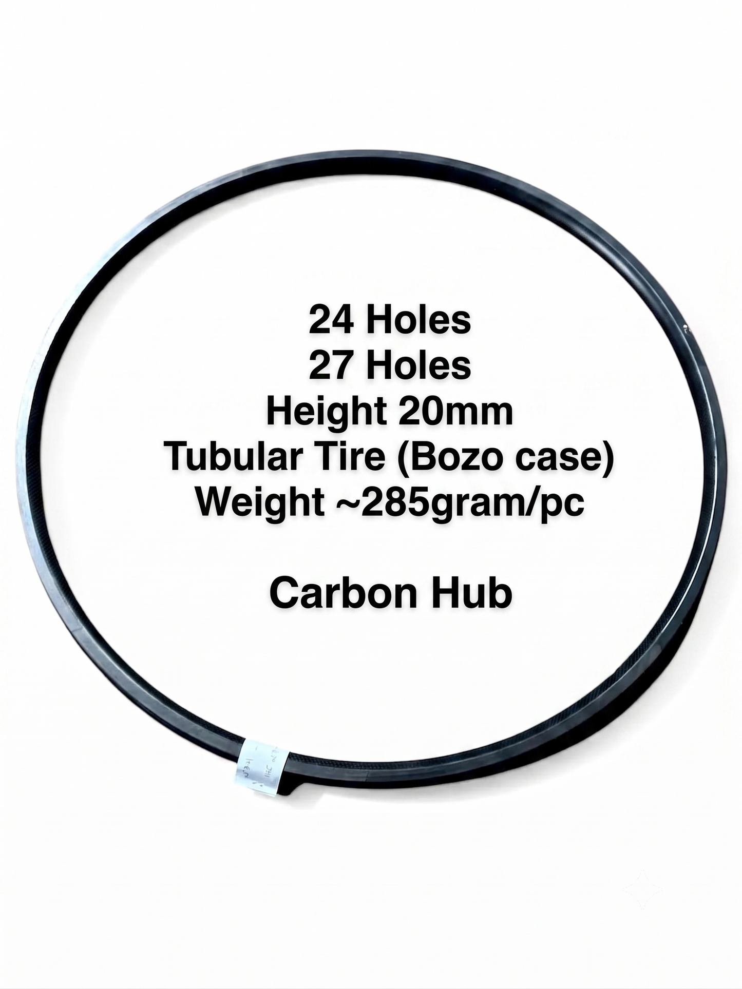 700C Rim Brake Raw Carbon Rim, 24H/27H, 20mm Depth, Tubular Only (Not Clincher) for Bicycles