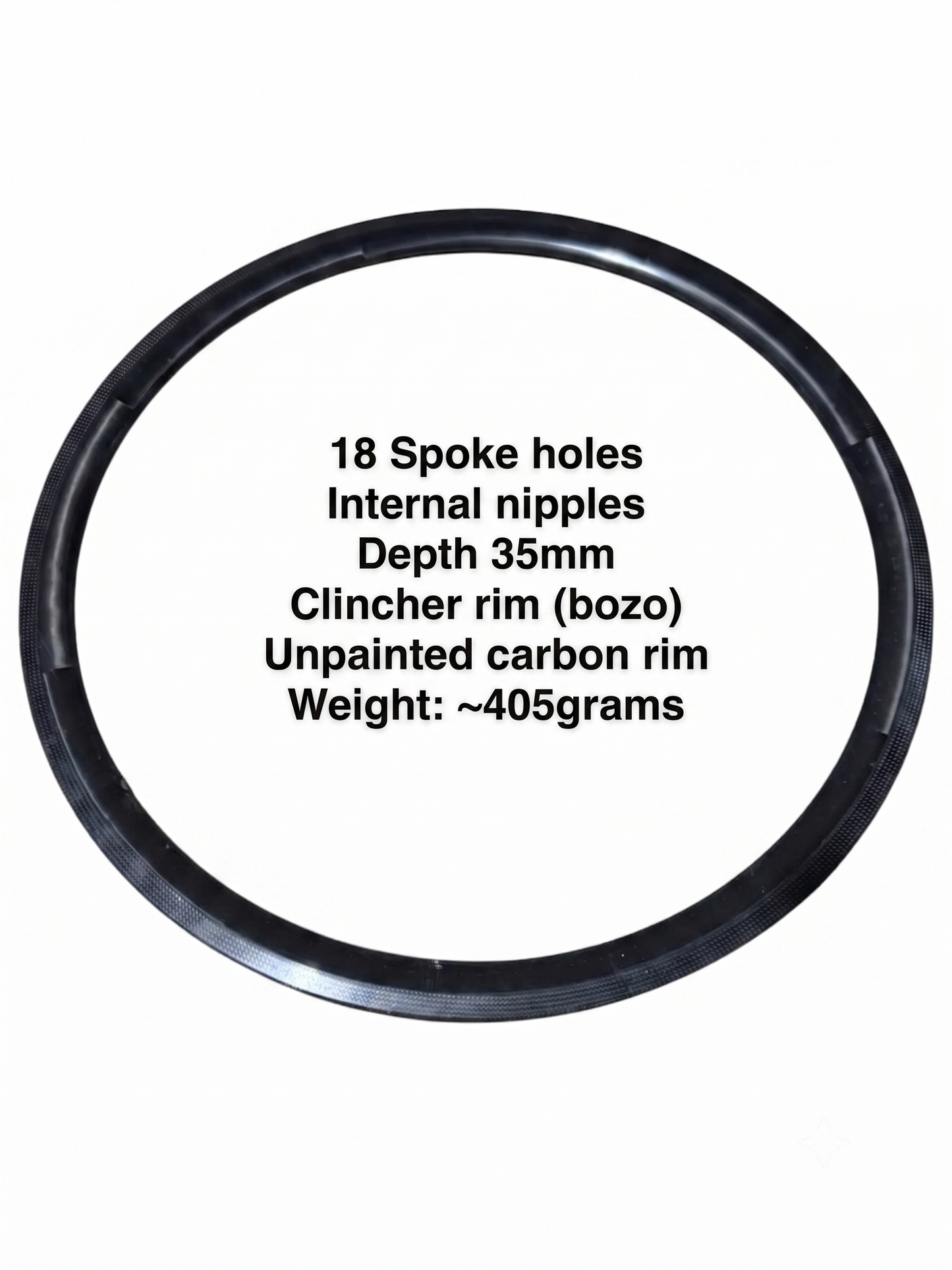 700C raw carbon rim, rim brake, 18H, internal nipples, tubular