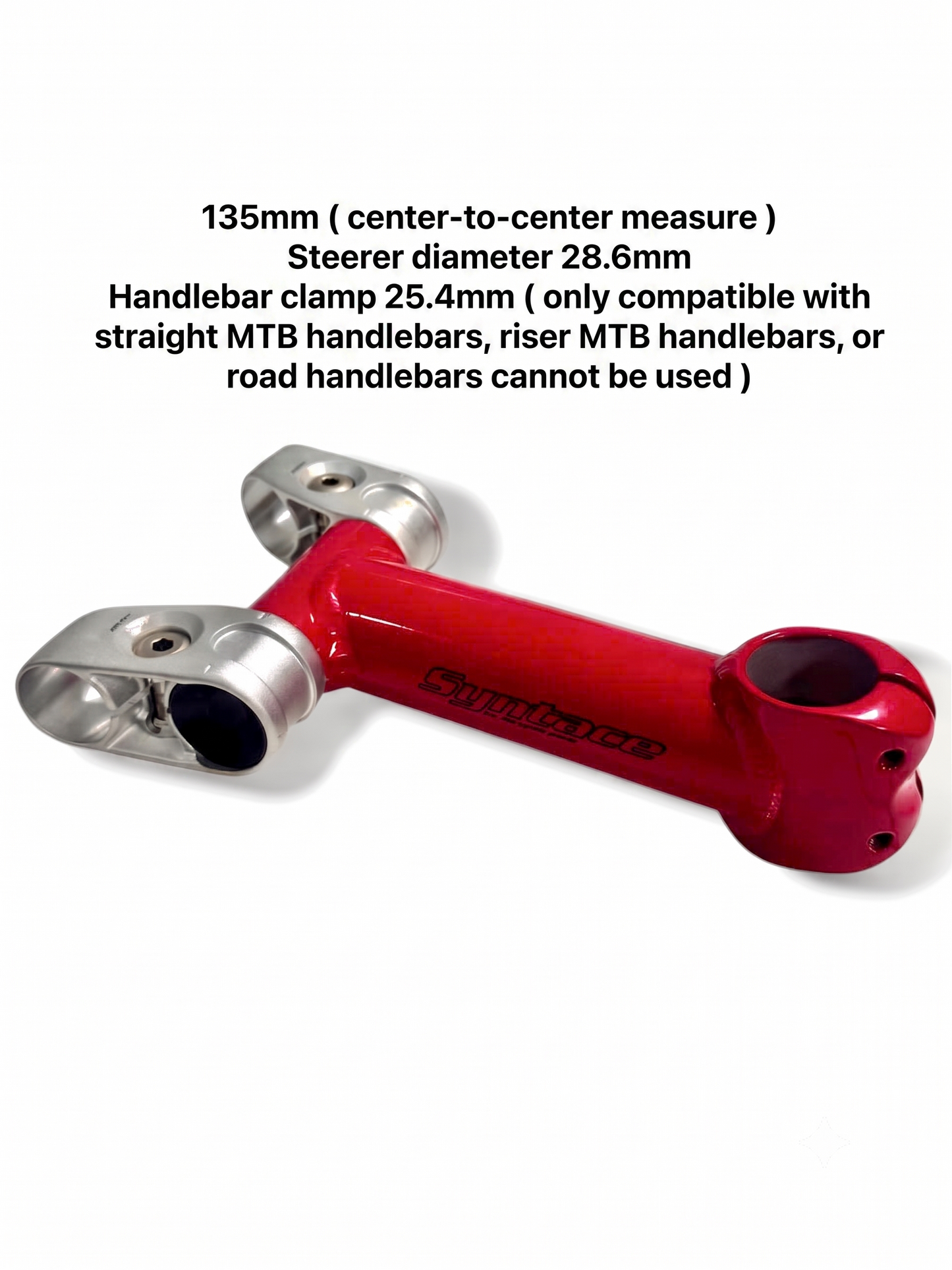 Syntace Special Stem, 25.4mm Clamp (COMPATIBLE ONLY WITH STRAIGHT/FLAT MTB HANDLEBARS - NOT COMPATIBLE WITH SWALLOW/DROP BARS)